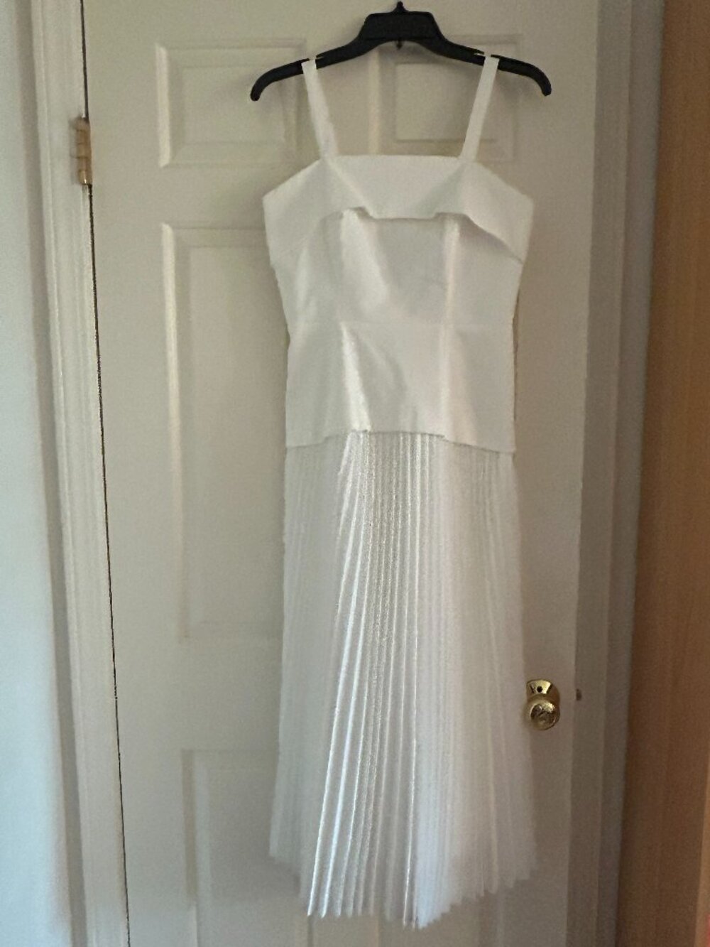 MILLY Nala Poplin Pleated Combo Dress Size 4 NWT
